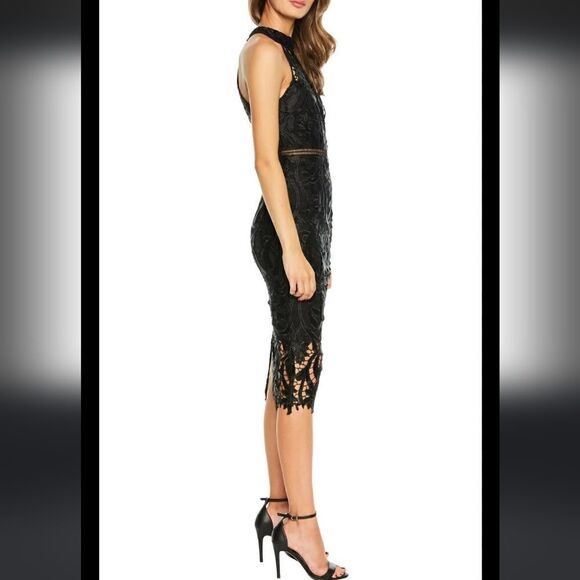 Bardot Isa Crochet Lace Sheath Cocktail Dress Black Size US 10/L - Picture 3 of 12